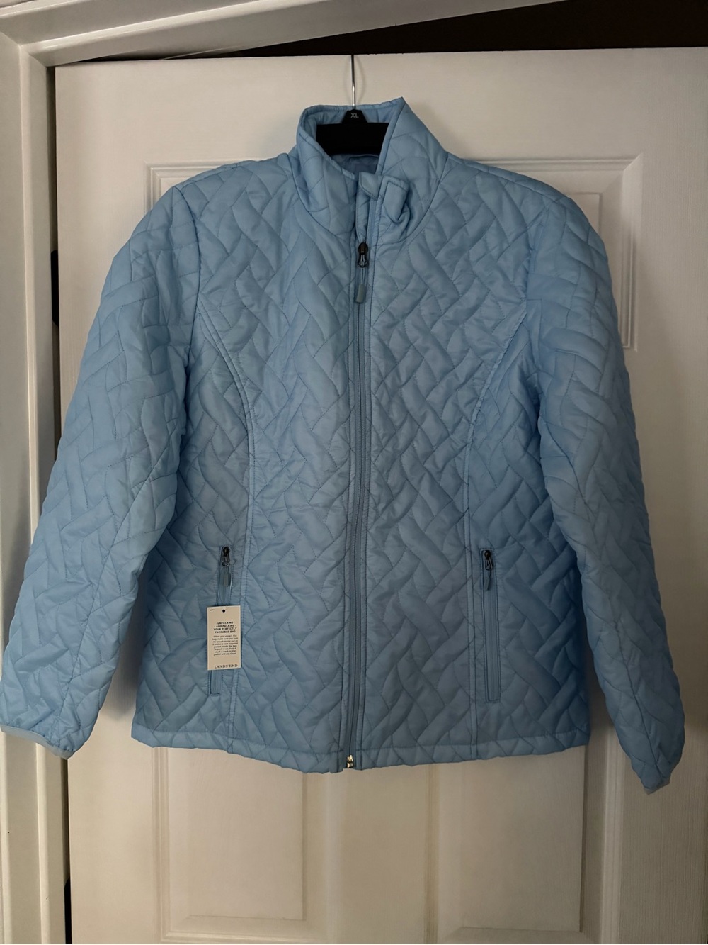 Lands' End Light Blue Quilted Puffer Jacket for Kids